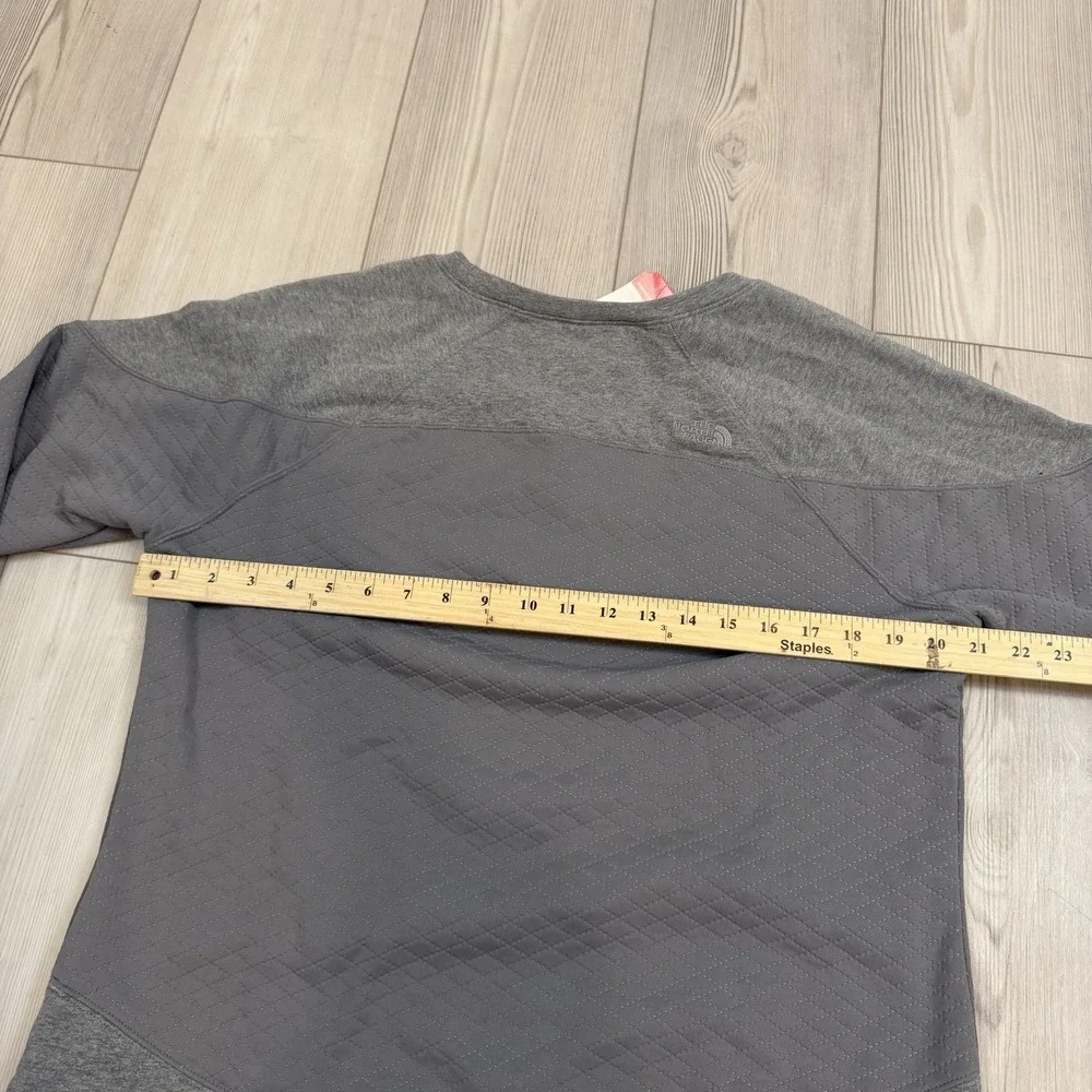 NWT The North Face Womens‎ Large Recover-Up Crew Sweater Sweatshirt Gray Quilted